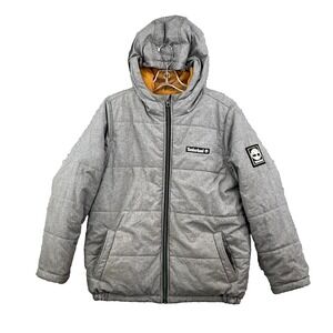 Timberland Puffer Jacket Boys Large Heather Gray Insulated‎ Gorpcore Outdoor